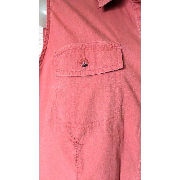 Columbia Women Shirt Top Pink Button Up Sleeveless Fading Desing Stretch Size XL - Picture 4 of 14